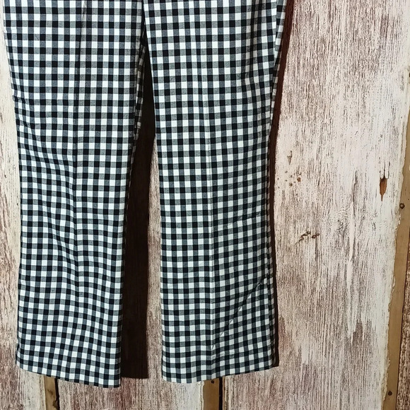 Free People high rise cropped flare checked gingham zip button closure Medium - Picture 7 of 12